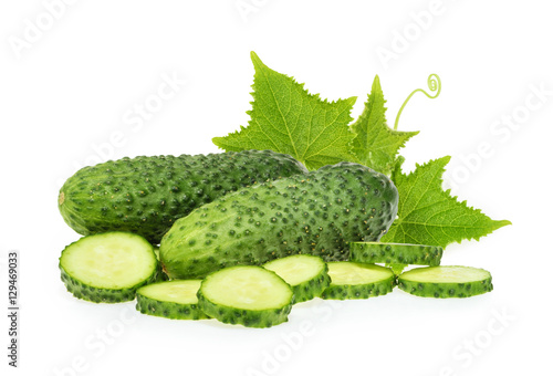 Cucumbers isolated on white photo