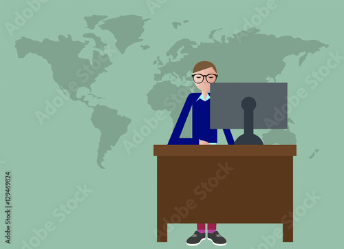 scrivania, lavorare, computer, lavoro