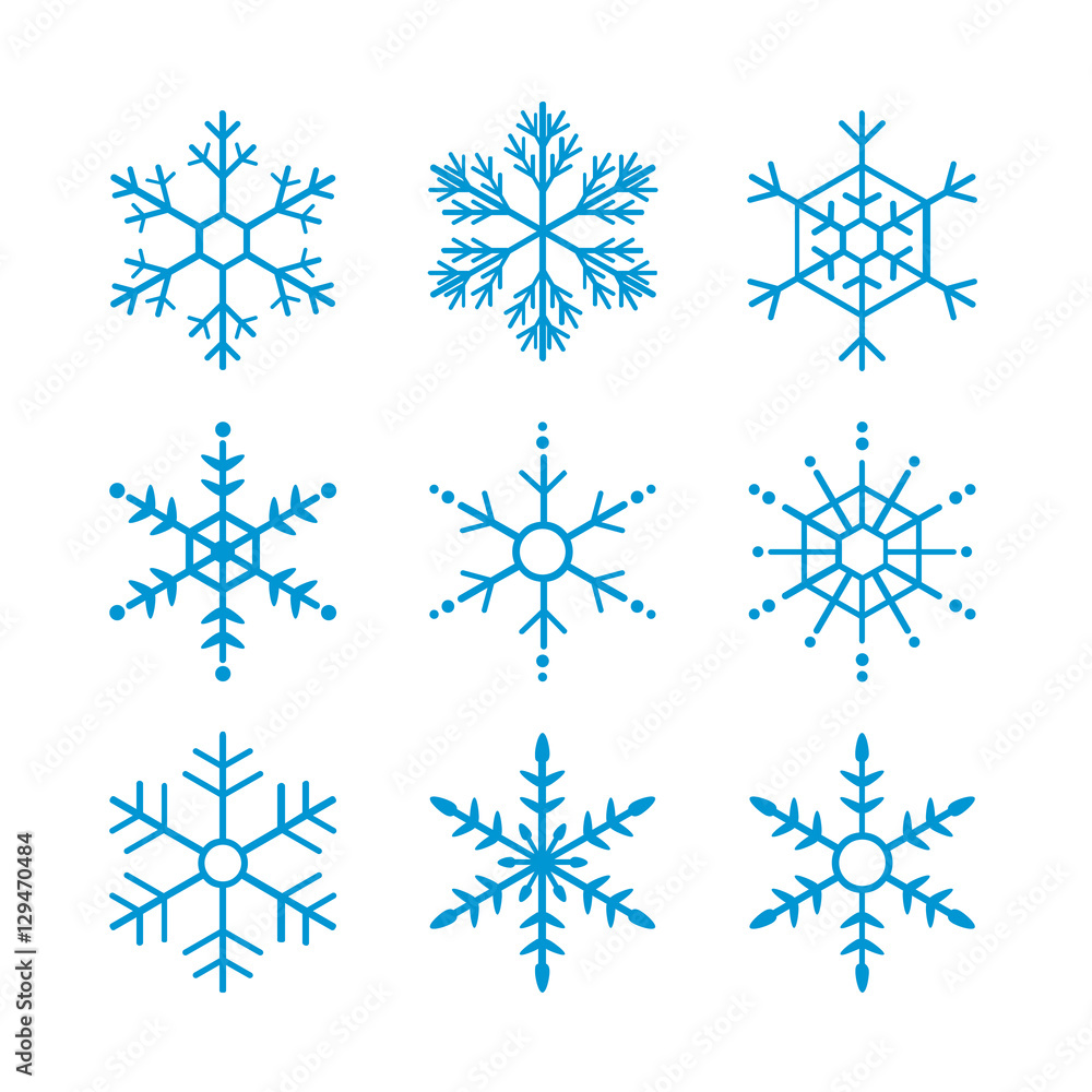 Collection of vector snowflakes for design