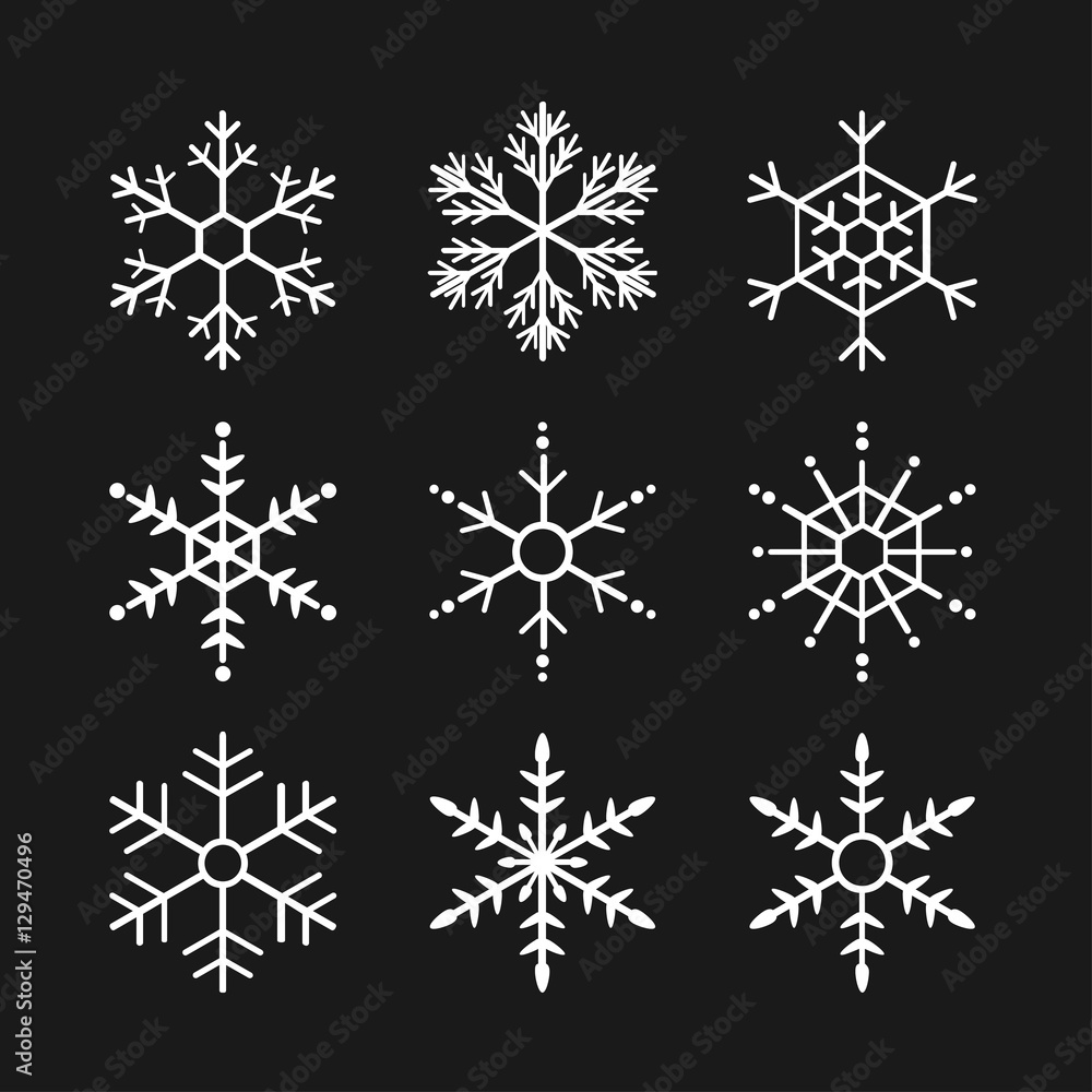Collection of vector snowflakes for design