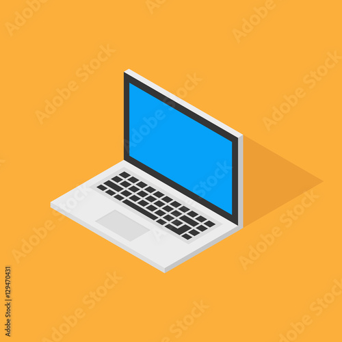 Isometric vector notebook laptop illustration