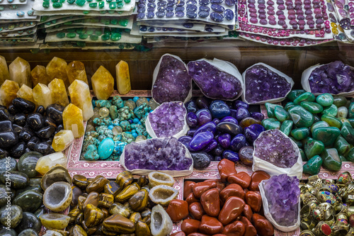 Selection of precious and semiprecious stones on the market
