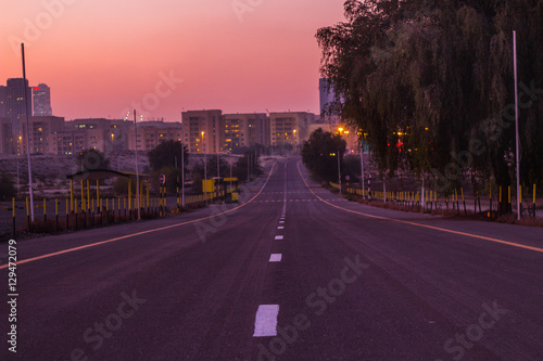 road in Dubai with view    al barsha