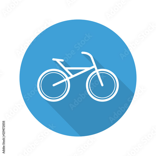 Bike flat linear long shadow icon
