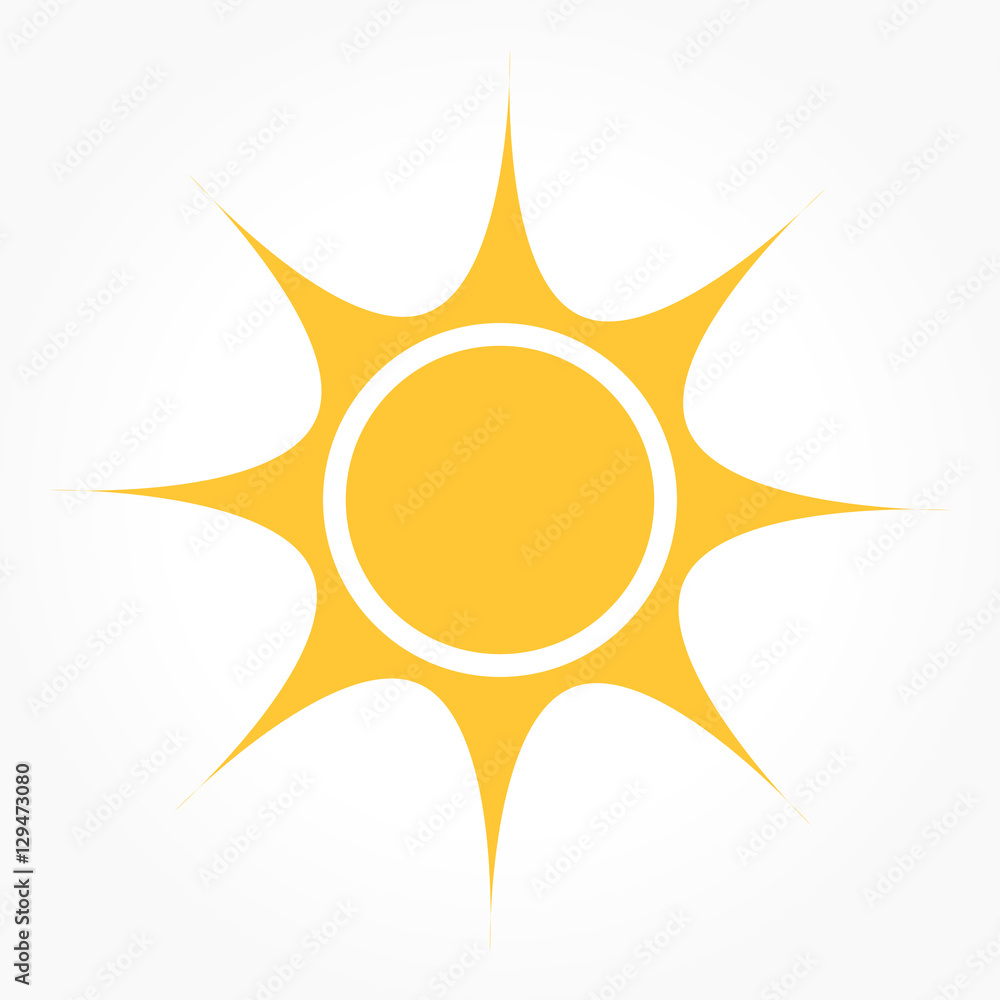 Flat design sun icon Flat design sun icon