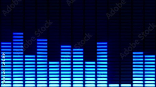 Digital audio equalizer background. Blue-Orange-Alpha matte.