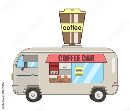 Coffe car.Coffee house on wheels