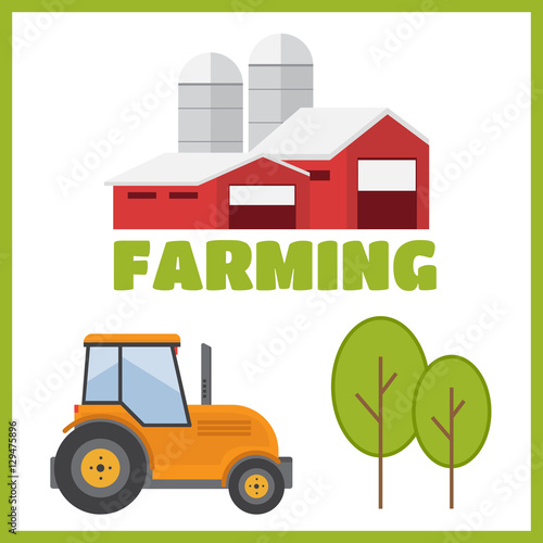 Farming and agriculture background, tractor