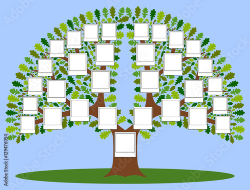 Family free with photo frames The file has four layers: background, stem, leaves and frame. Four kinds of leaves
