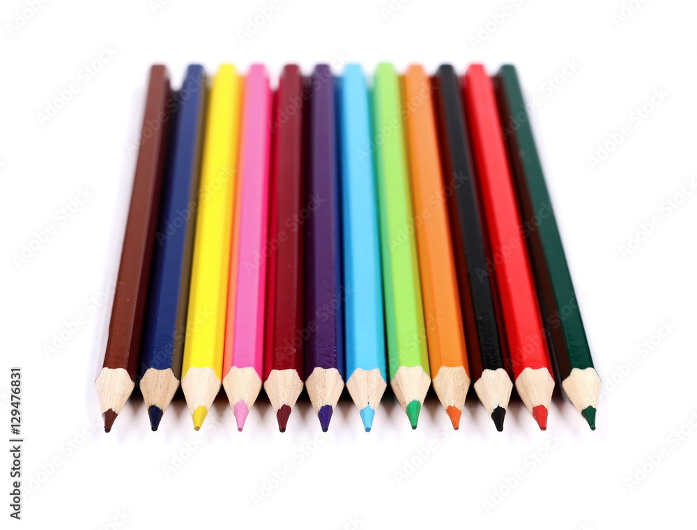 new color pencils isolated on white new color pencils isolated on white