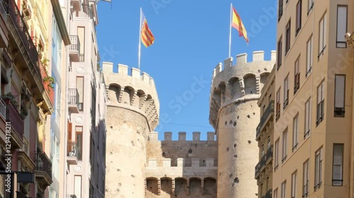 valencia establishing shot of torres de quart cuart towers