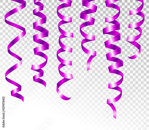 Violet serpentine isolated on transparent background. Vector illustration.