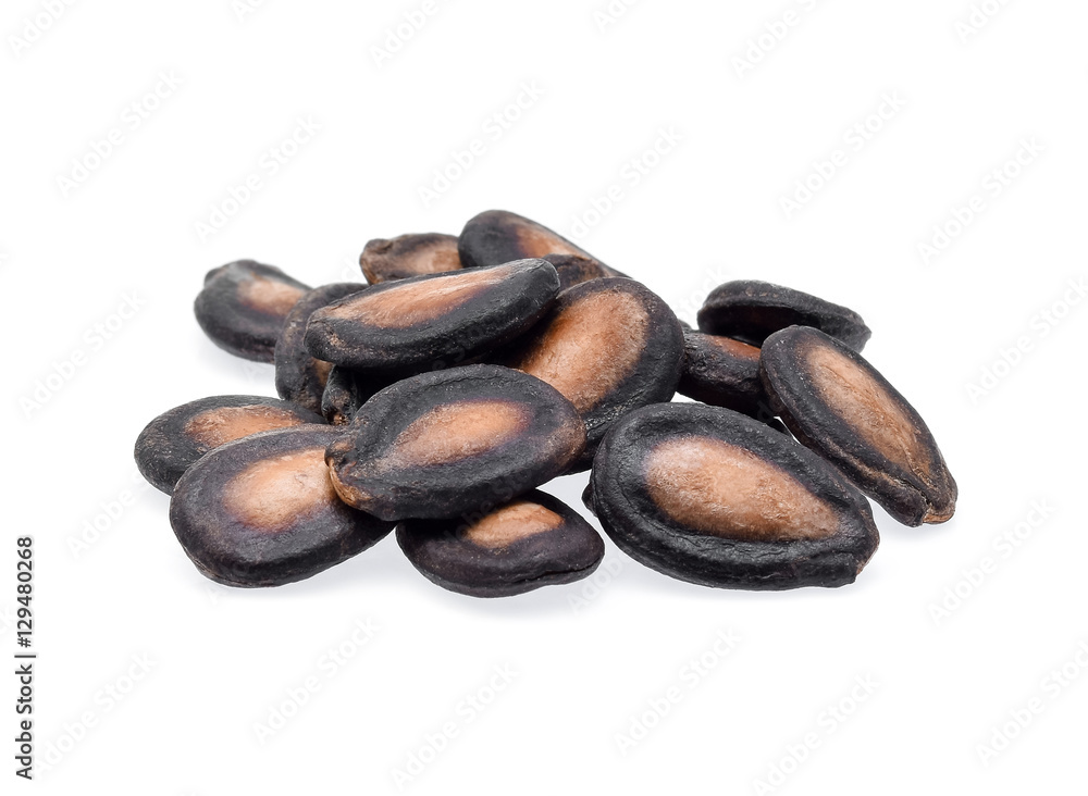 Watermelon seeds on white background Watermelon seeds on white background