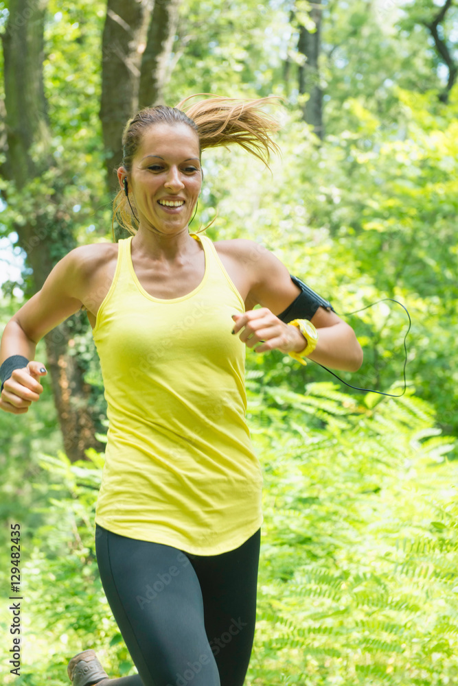 Female running. Female running with smile Female running. Female running with smile