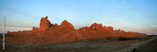Ruins of ancient city Sauran landscape