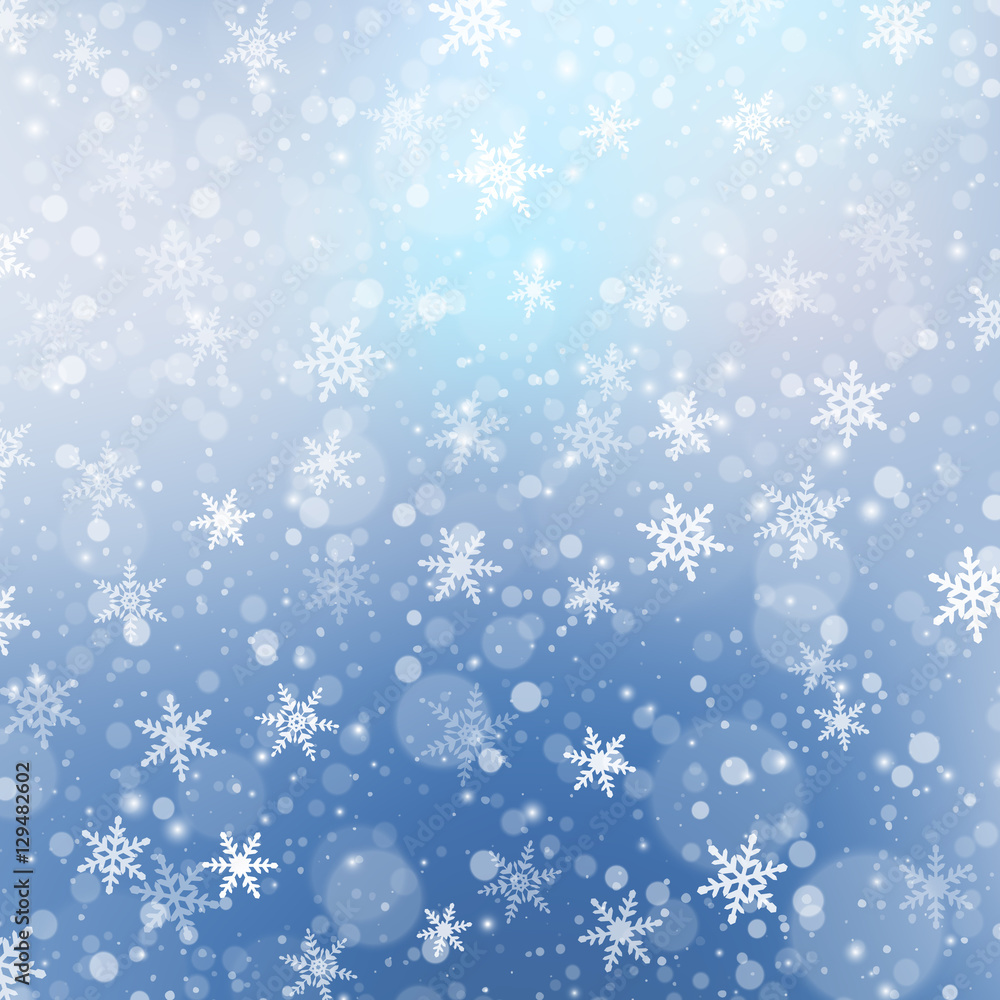 Falling snow texture. Winter festive background. Vector Illustration.