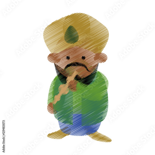 colored hand draw charmer indian work vector illustration eps 10