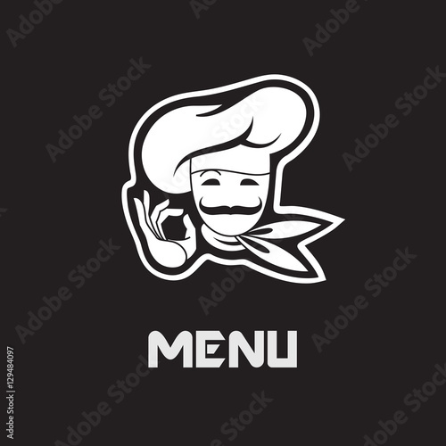 chef menu design on a black background
