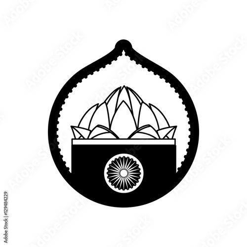 stamp lotus flower indian culture vector illustration eps 10