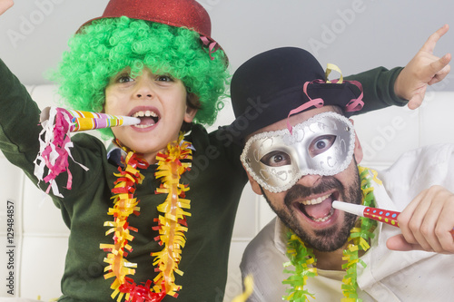 Father and son in Carnival
