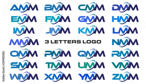 3 letters modern generic swoosh logo AMM, BMM, CMM, DMM, EMM, FMM, GMM, HMM, IMM, JMM, KMM, LMM, MMM, NMM, OMM, PMM, QMM, RMM, SMM, TMM, UMM, VMM, WMM, XMM, YMM, ZMM