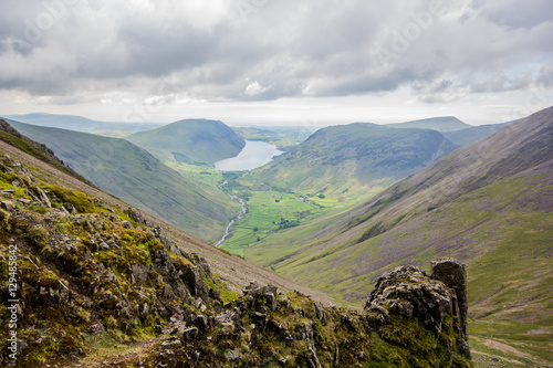 Valley with a lake and hills