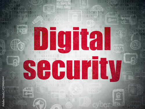 Safety concept: Digital Security on Digital Data Paper background