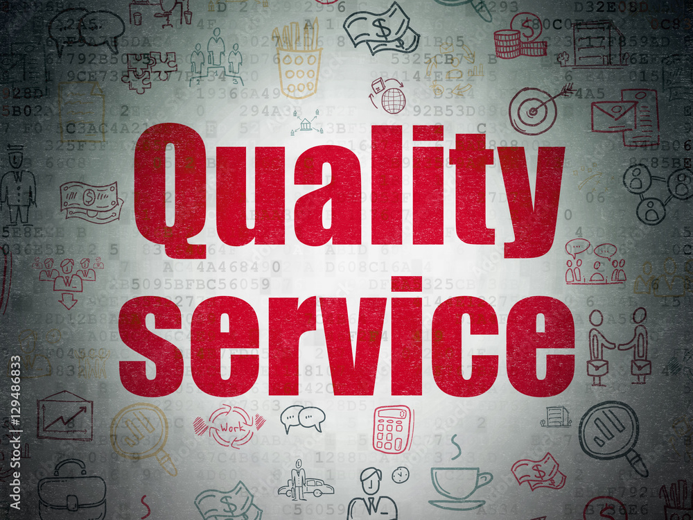 Finance concept: Quality Service on Digital Data Paper background Finance concept: Quality Service on Digital Data Paper background