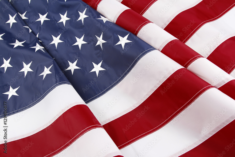 Fototapeta premium USA American flag close-up