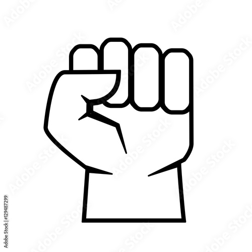Clenched fist vector outline icon