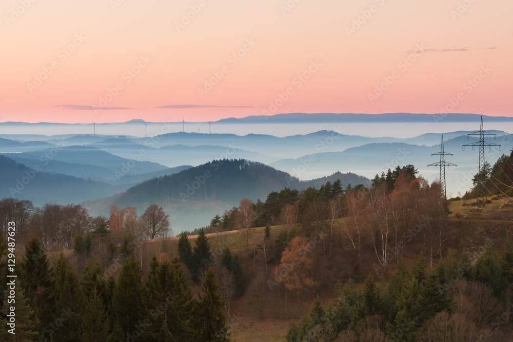 Obraz premium Sonnenuntergang Schwarzwald