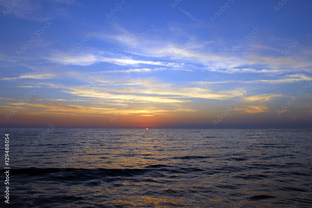 Sunset at beach of Alanya