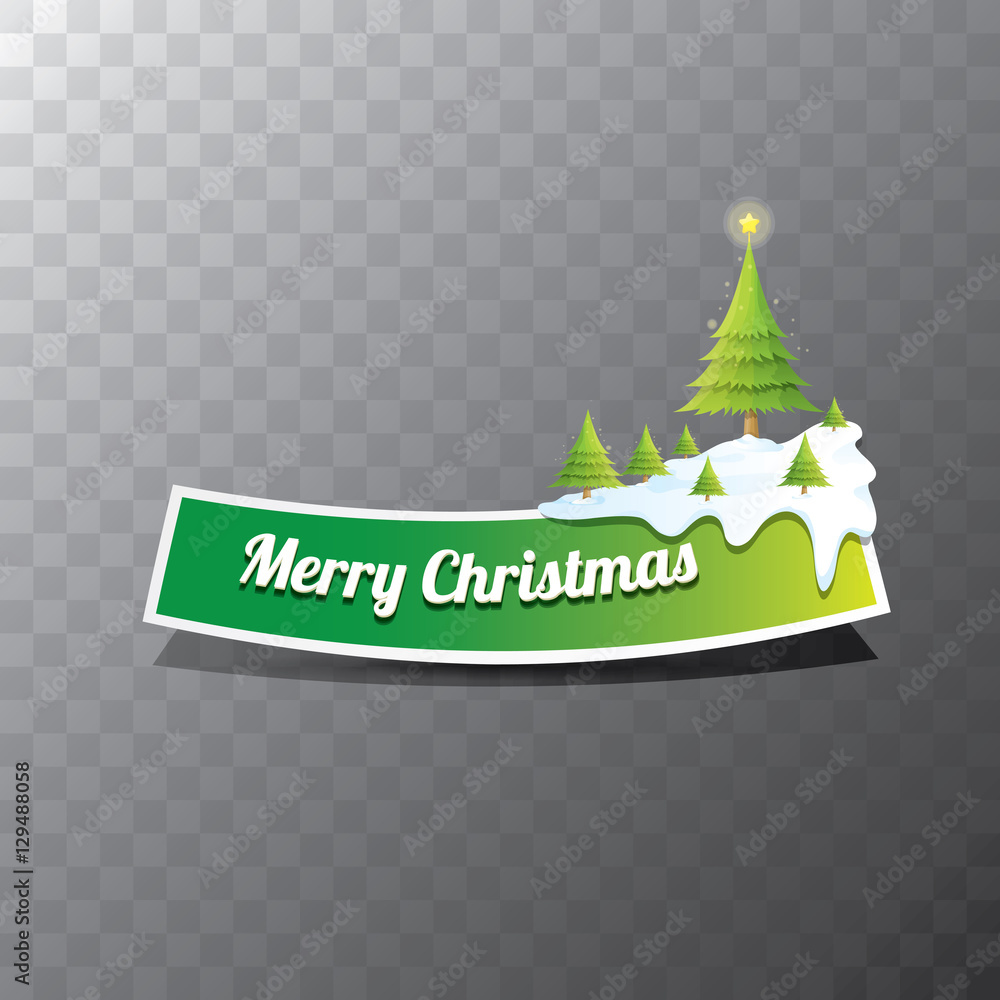 Christmas vector green button with christmas tree Christmas vector green button with christmas tree