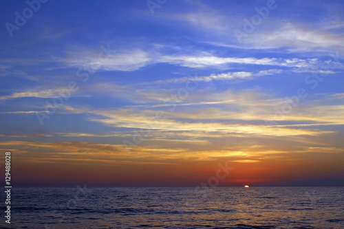 Sunset at beach of Alanya © belletatyana