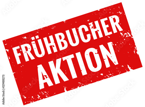 Frühbucher Aktion Stempel rot