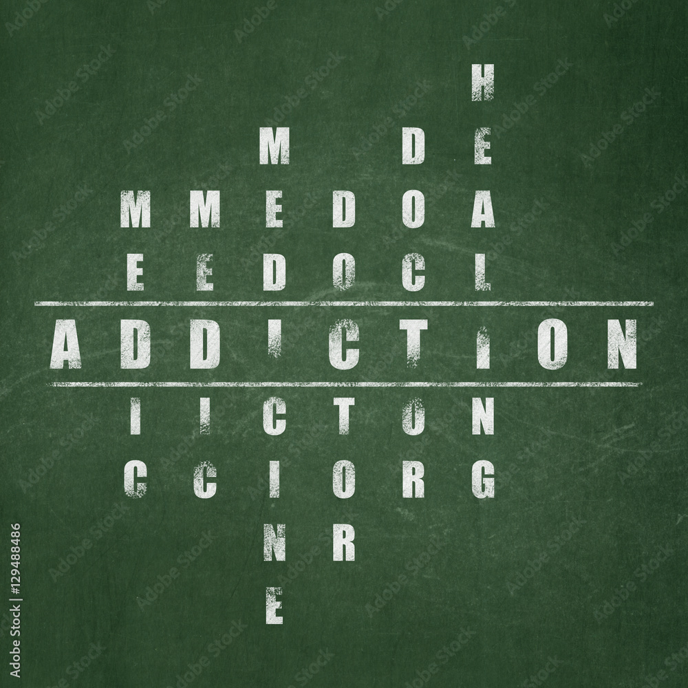 Health concept: Addiction in Crossword Puzzle Stock Illustration