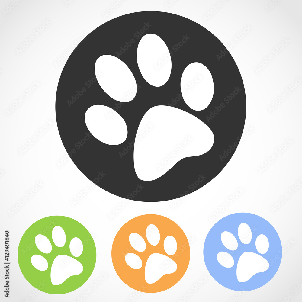 Animal footprint icons. Vector illustration. Animal footprint icons. Vector illustration.