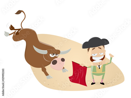 funny clipart of matador and bull