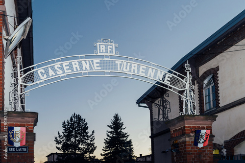 Фотография Caserne Turenne inscription above the gate of the enrolment military office in t
