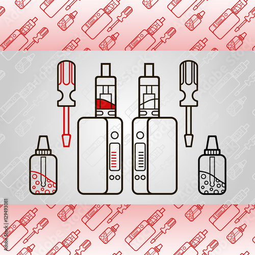 vapor equipment set, vector icons