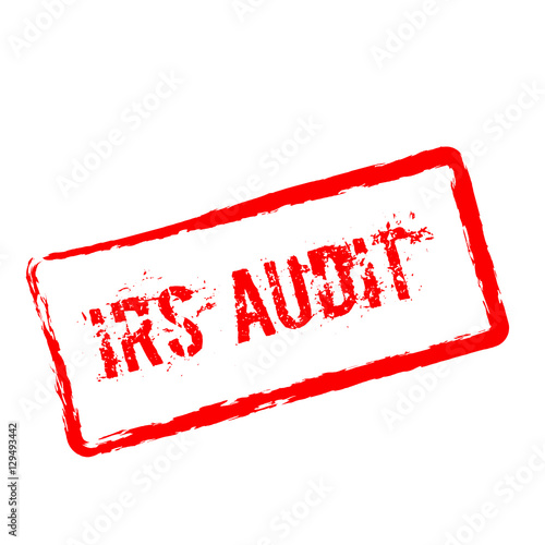 IRS Audit red rubber stamp isolated on white background. Grunge rectangular seal with text, ink texture and splatter and blots, vector illustration.