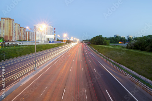 Night traffic. The Moscow Automobile Ring Road.