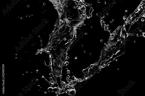 water splash on black background