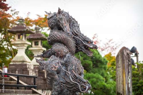 Dragon statue at the temple in Kyoto, Japan