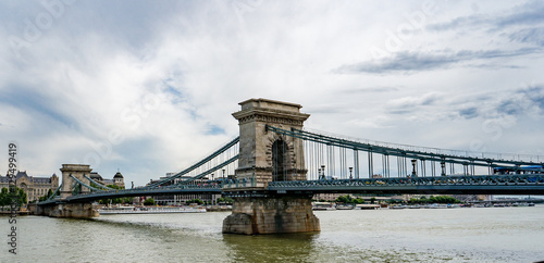 Chain Bridge in Budapest view from left side