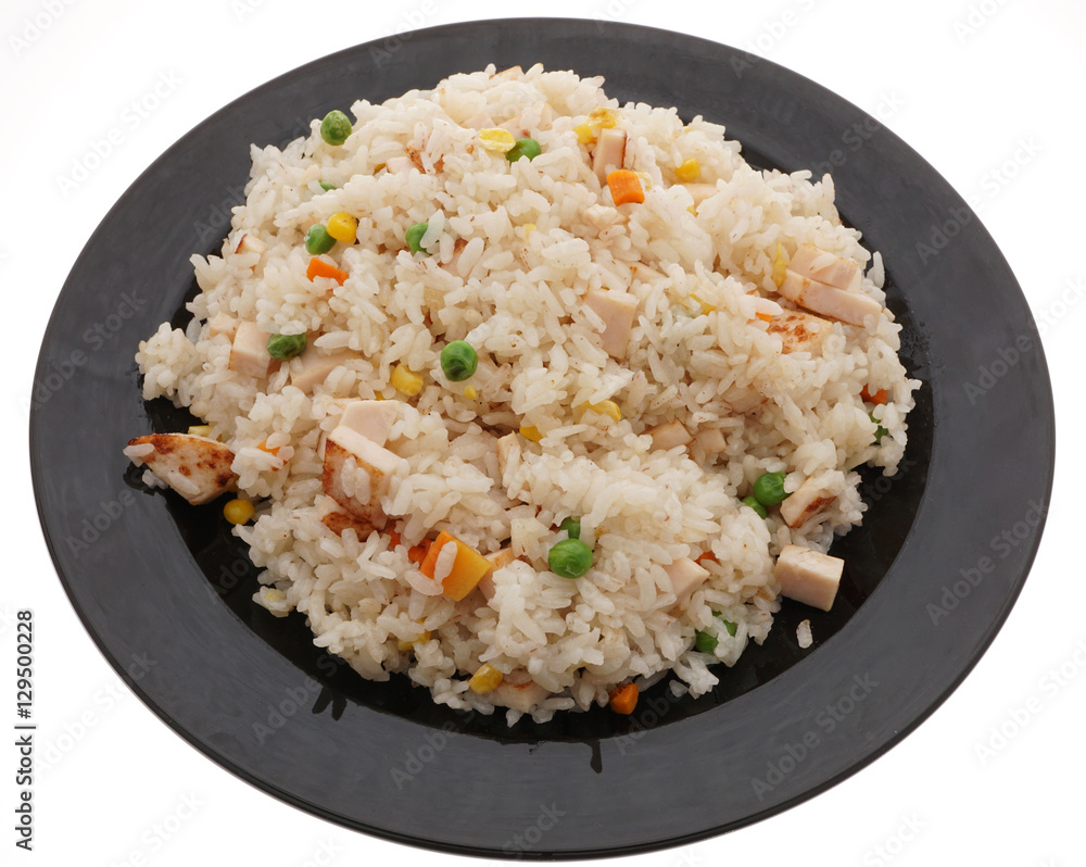 Chinese food. Rice with ham and vegetables Chinese food. Rice with ham and vegetables