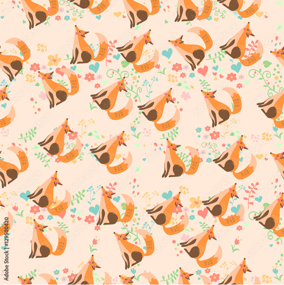 vector illustration of a cute fox