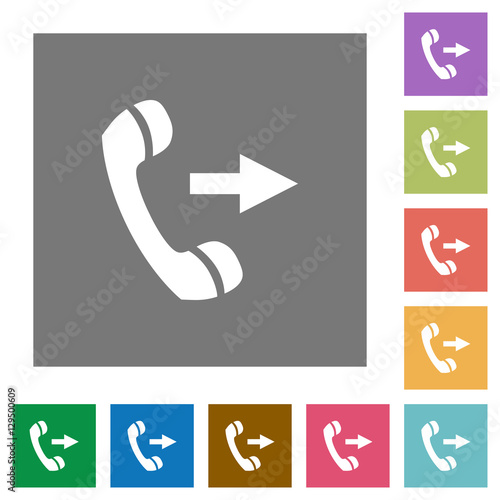 Outgoing call square flat icons