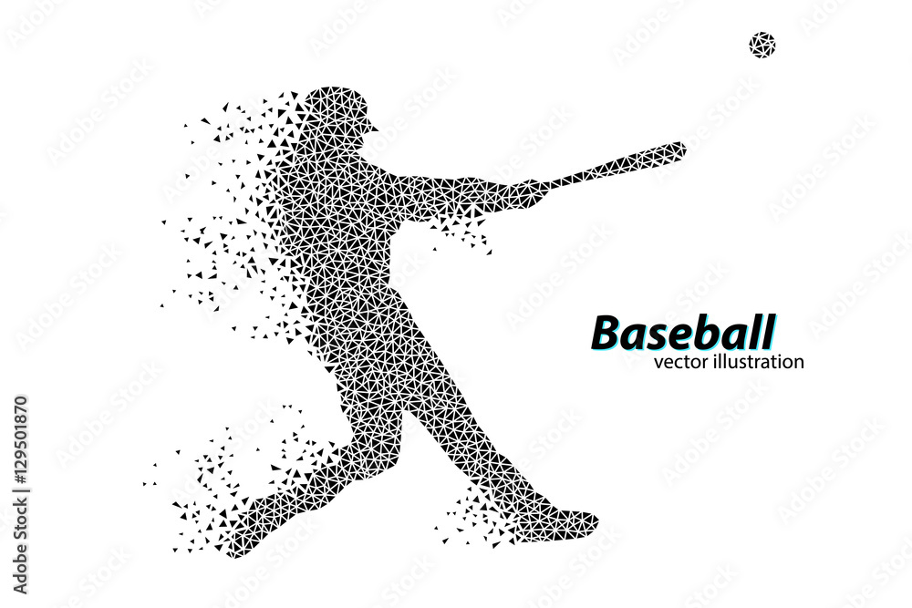 silhouette of a baseball player from triangle. silhouette of a baseball player from triangle.