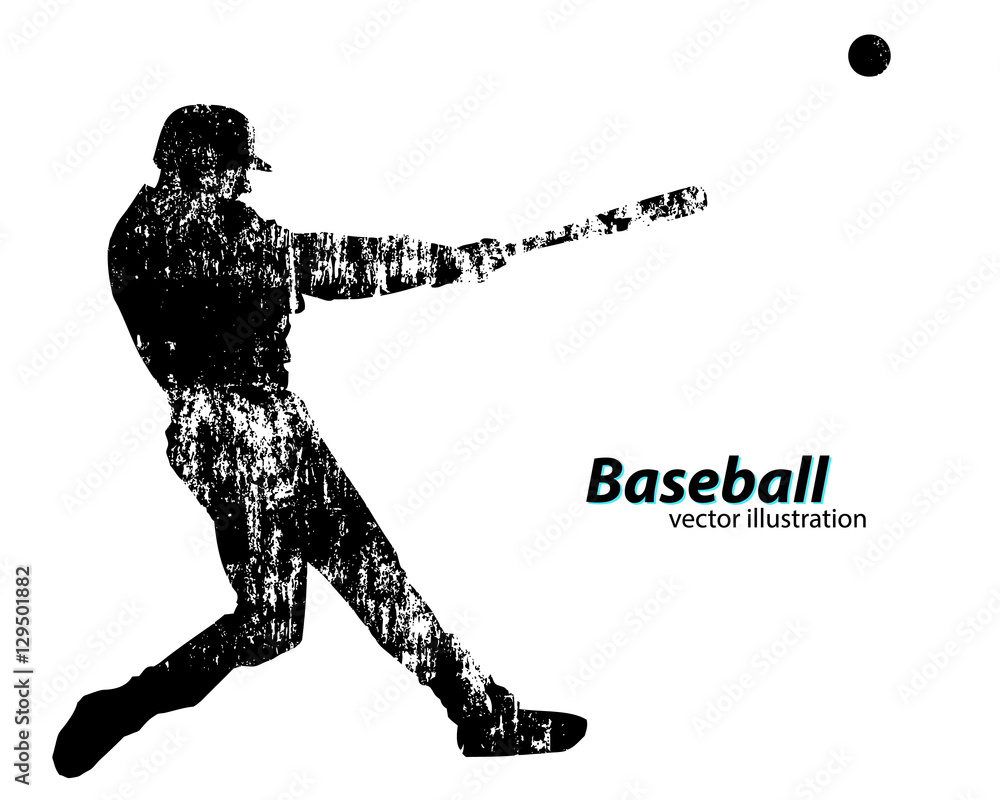silhouette of a baseball player silhouette of a baseball player